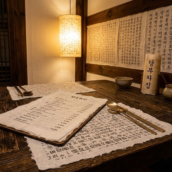 飲食店の壁面装飾やメニュー表紙に使える韓紙