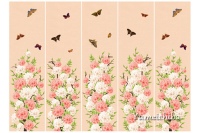 韓国100日のお祝い用屏風の様な背景幕・牡丹と蝶(薄ピンク)