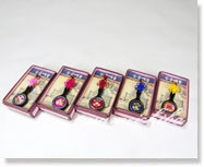 韓国雑貨　螺鈿飾りの手刺繍 携帯ストラップ丸　5個セット