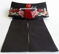 韓国シルク手刺繍牡丹アヤン黒