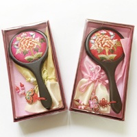 韓国手刺繍丸型手鏡