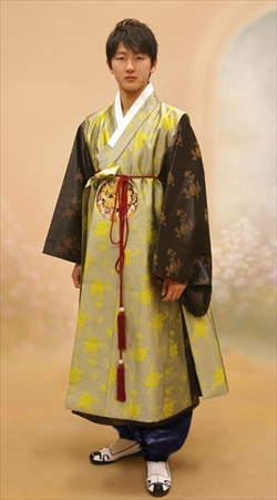 トゥルマギ 赤みブラウン系 高級化繊 男性パジチョゴリ用 한복
