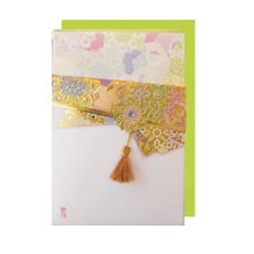 韓国 メッセージカード (カード兼年賀状)幸運のゴールドノリゲ