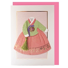韓国 メッセージカード(韓服)  チマチョゴリ・女児44