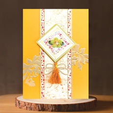 韓国 メッセージカード (カード兼年賀状)ゴールドノリゲ2