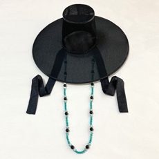 韓国伝統笠子帽・男性用ヘア飾り 高級宝飾珠付き(カッ)4
