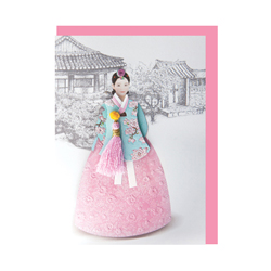 韓国 メッセージカード (韓服 )チマチョゴリ王妃2 メッセージカード 夢 