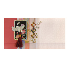 韓国 メッセージカード (祝い袋・お年玉袋)サーモン