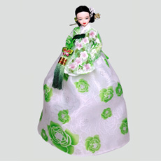 韓国人形・王妃静香 韓国伝統衣装の本格韓国人形