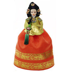 韓国人形・王妃 ムンジョン皇后 韓国伝統衣装の本格韓国人形