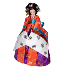 韓国人形・和緩翁主ファワンオンジュ 伝統衣装の本格韓国人形