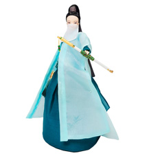 韓国人形・宮中包囲武士 韓国伝統衣装の本格韓国人形