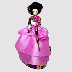 韓国人形・妓生キーセン人形 韓国伝統衣装の本格韓国人形