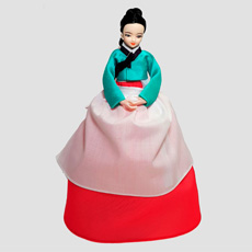 韓国人形・宮中人形 厨房 ナイン 韓国伝統衣装の本格韓国人形