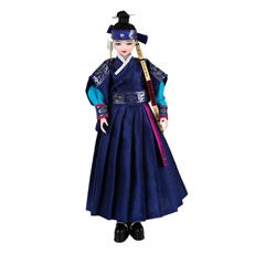 韓国人形・王と書筵官の書筵官 韓国伝統衣装の本格韓国人形