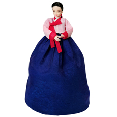 韓国人形・赤い袖先 宮女ソンドギム2 韓国伝統衣装の本格韓国人形