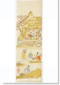 韓国壁掛け民画(秋の景色) 縦長