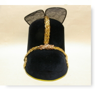 韓国新郎帽子黒×金沙帽・サモ
