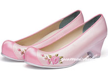 チマチョゴリの靴韓服靴   牡丹刺繍コッシン 20薄ピンク×ピンク