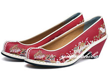 チマチョゴリの靴韓服靴   高級十長生刺繍コッシン 154赤ピンク