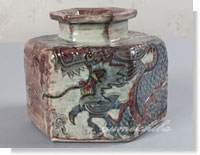 韓国有名陶芸家作 イギョンヒョン・鵲かささぎと虎花器