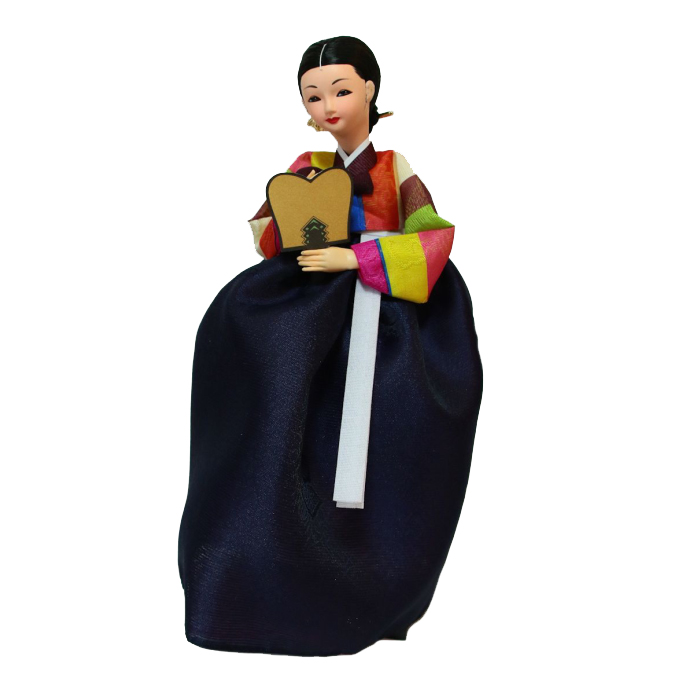 韓国土産人形 団扇を持っている貴婦人 セットン 韓服人形 夢市場本店