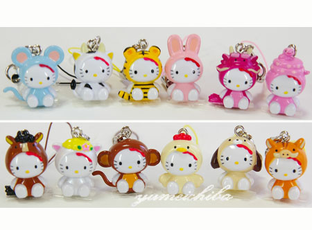 韓国限定キティー十二支の着ぐるみ 携帯ストラップ ストラップ 夢市場本店